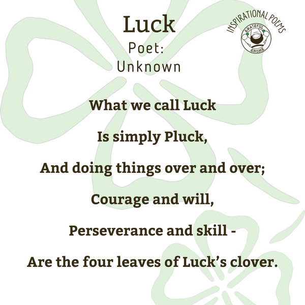 Inspirational Poems - Luck