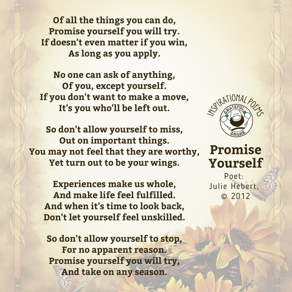 Inspirational Poems - Promise Yourself