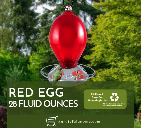 Red Egg Hummingbird Feeder - 28 Fluid Ounces