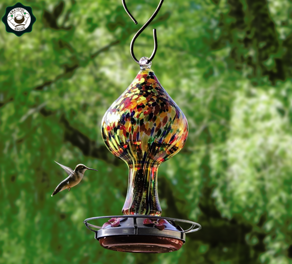 Attract Hummingbirds with a Beautiful Blown Glass Hummingbird Feeder
