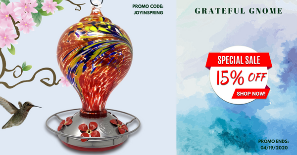15% Off Large Red Egg with Flowers