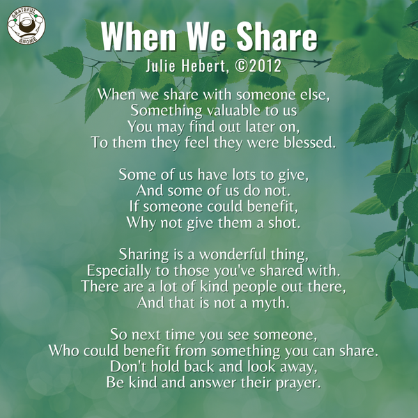 Motivational Poems - When We Share
