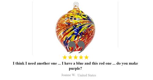 5 Star Review - Large Red Egg Hummingbird Feeder