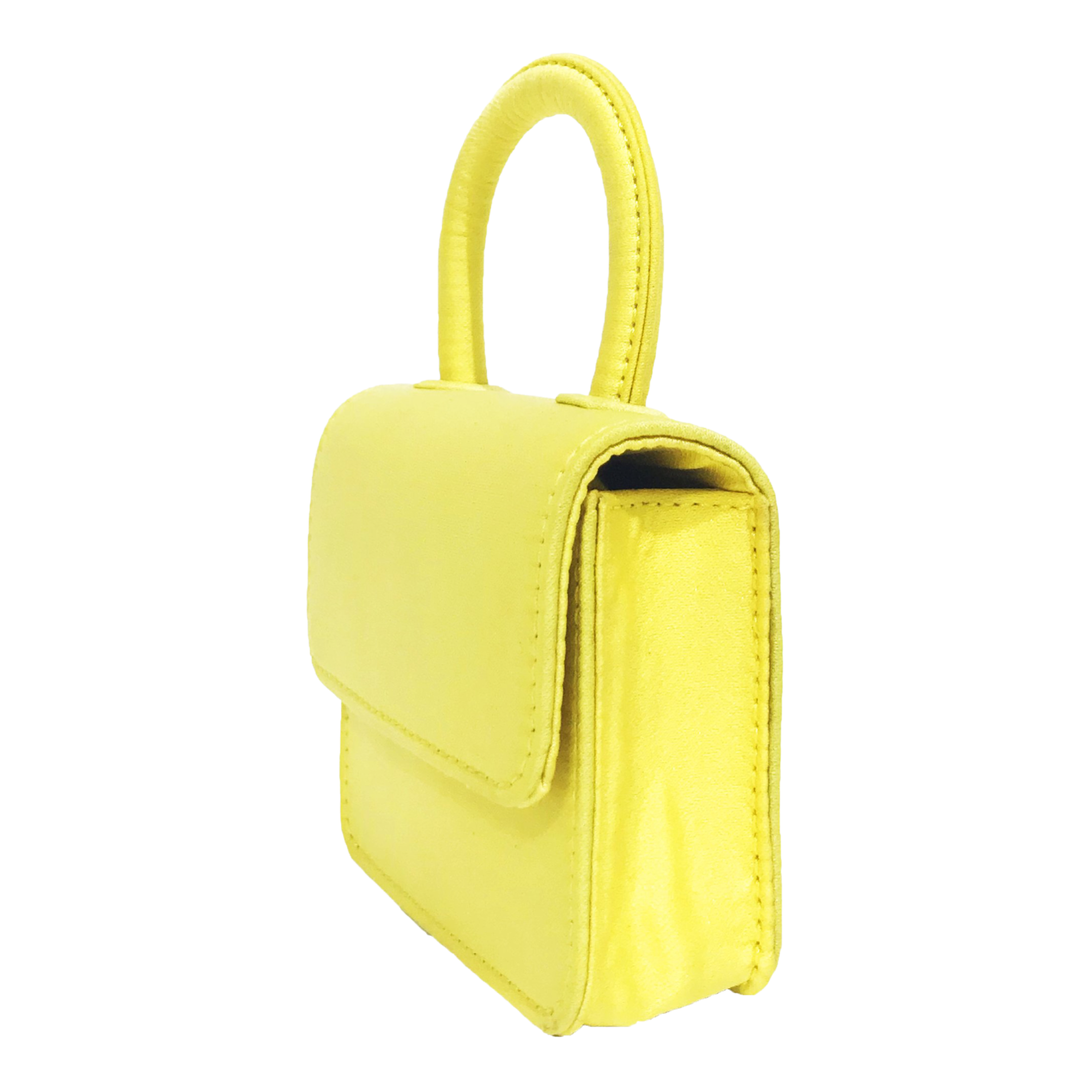 ITSY BITSY MICRO MINI YELLOW SATIN TOP HANDLE BAG