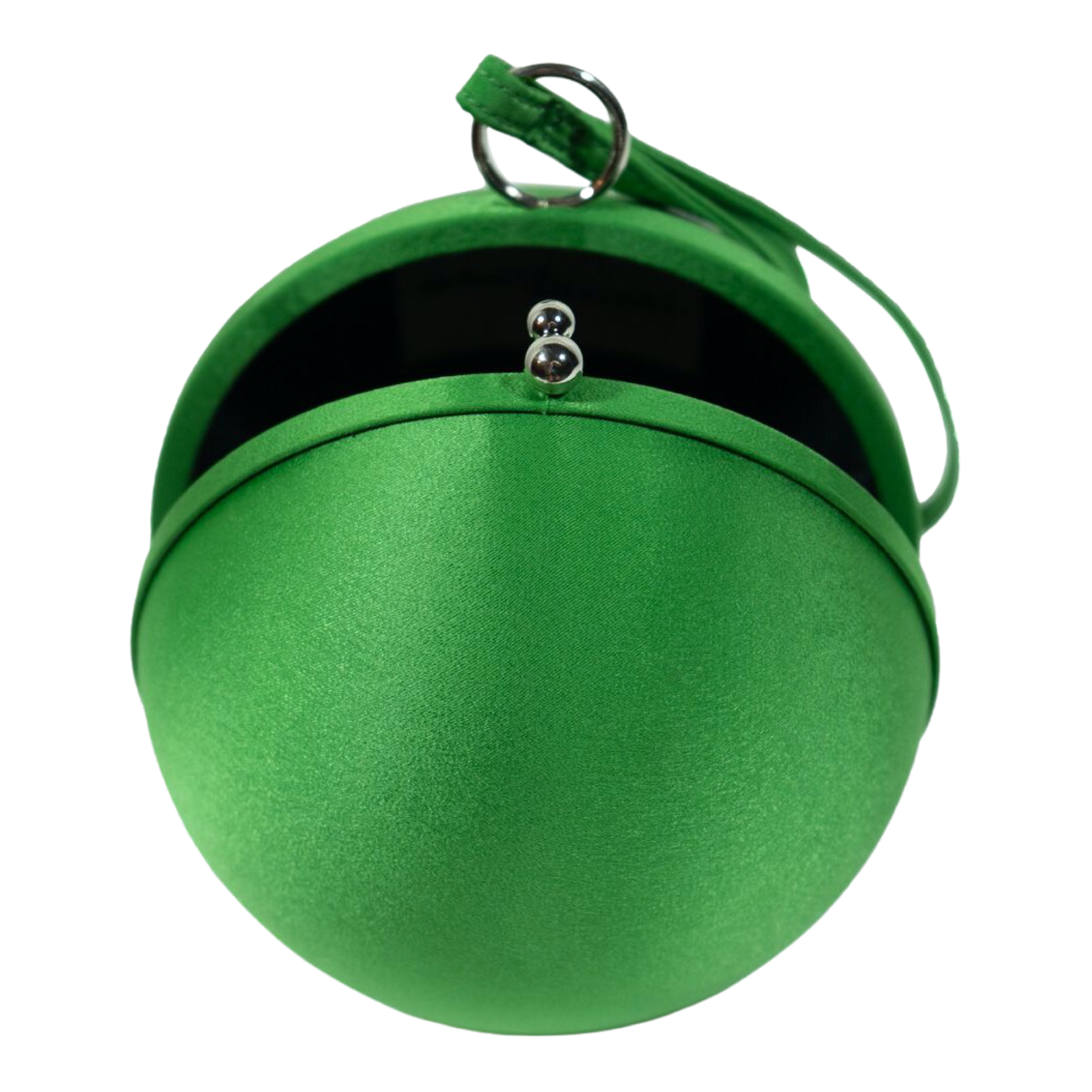 ROUND BALL SATIN GREEN BAG