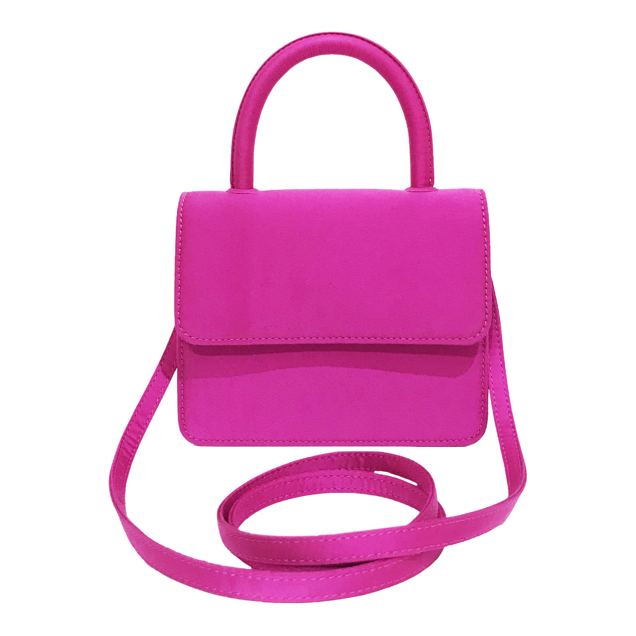 MEDIUM TOP HANDLE SATIN HOT PINK