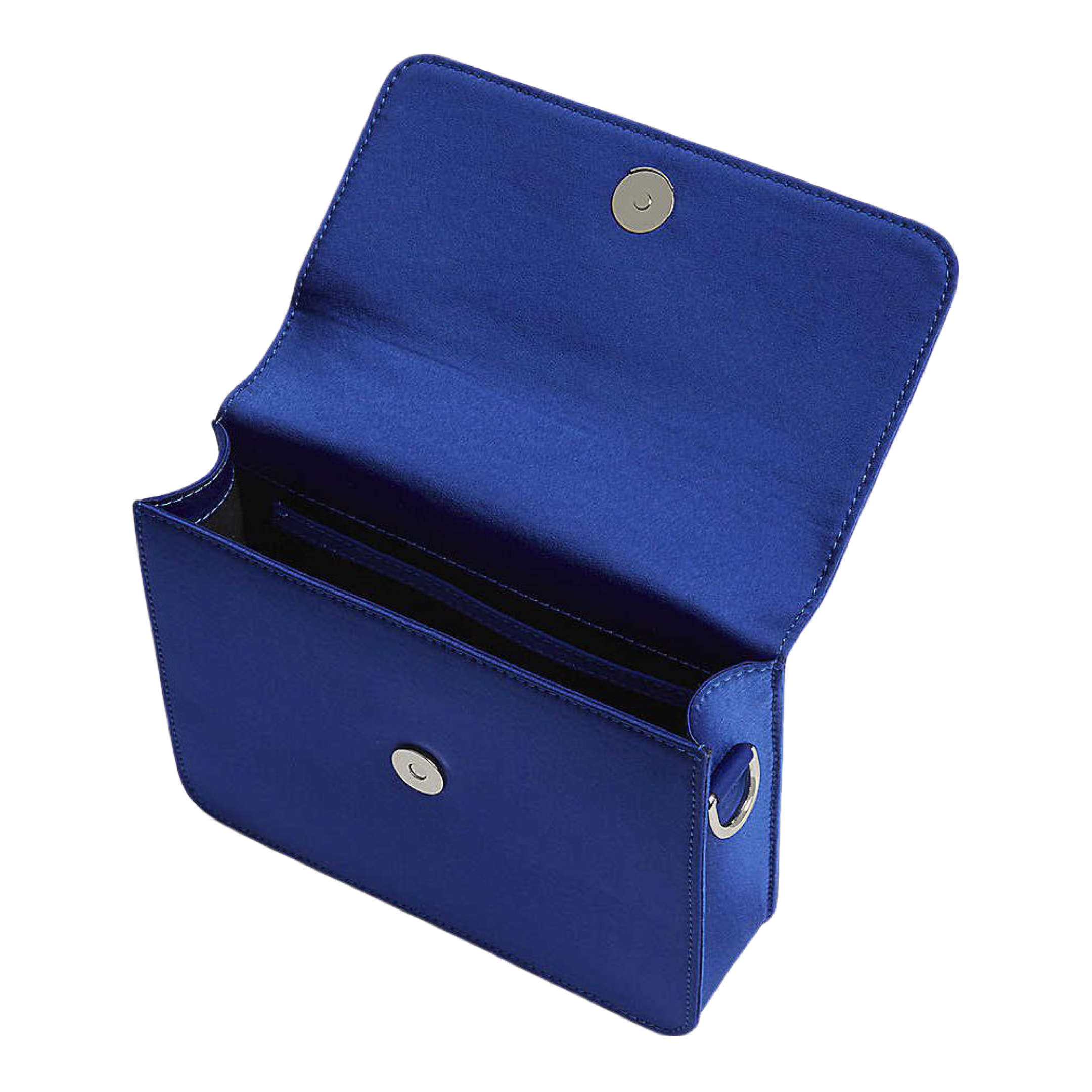 TOP HANDLE SATIN CLUTCH BLUE