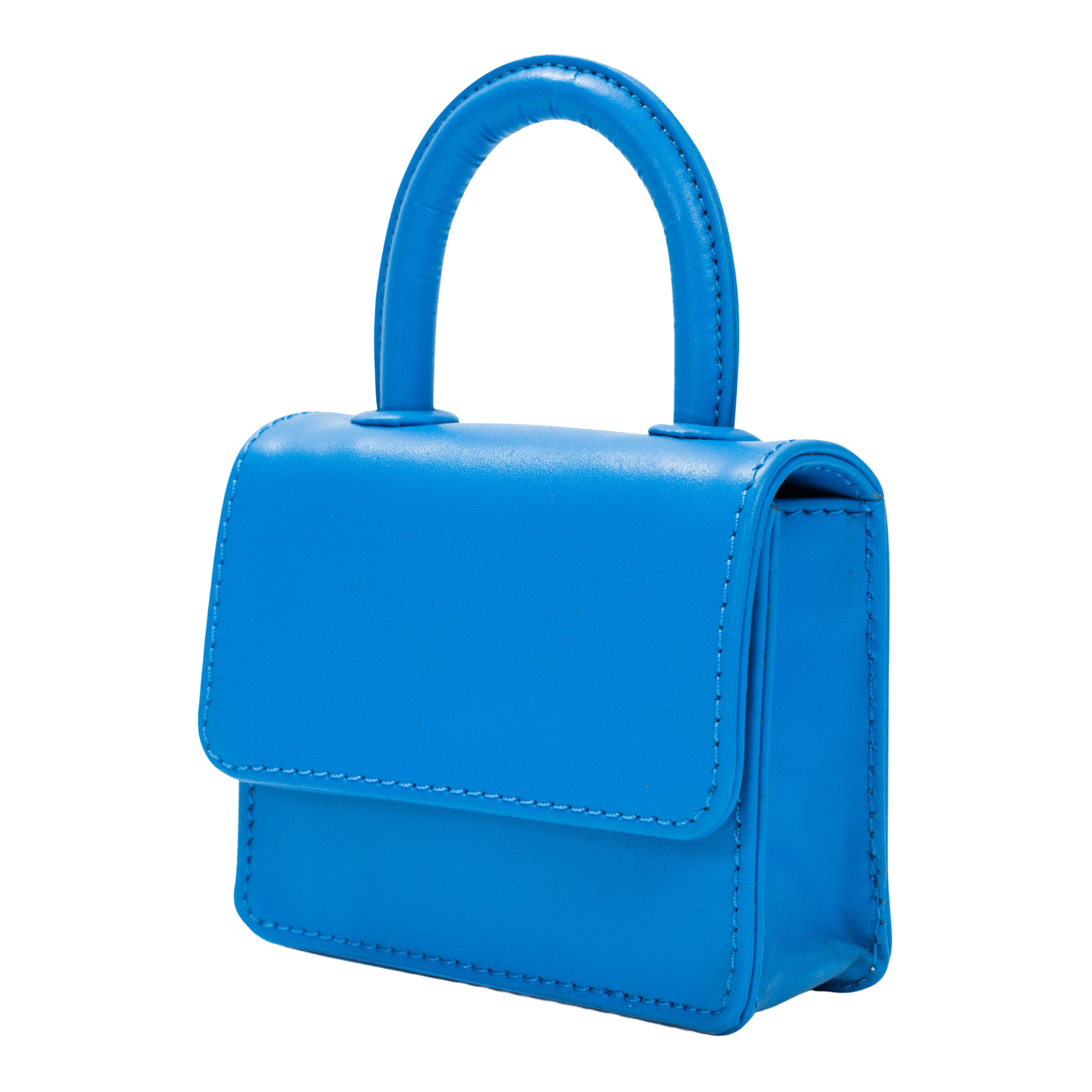 ITSY BITSY MICRO MINI BLUE LEATHER TOP HANDLE BAG