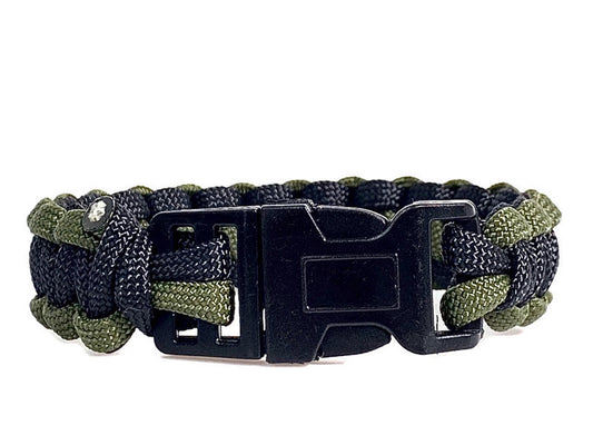 Engineered Olive and Black Rope Bracelet