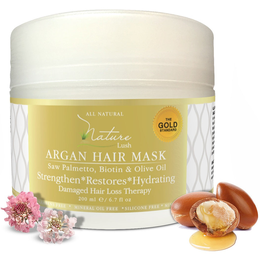 Nature Lush Argan Hair Mask With Saw Palmetto Biotin And Olive Oil