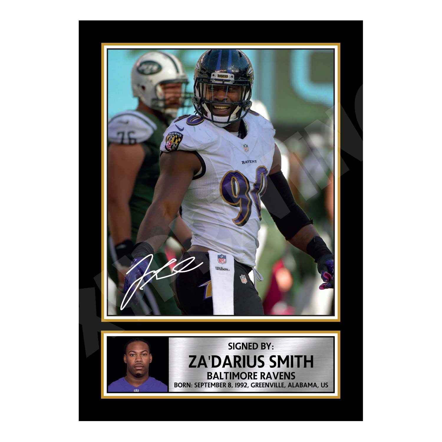 Za'Darius Smith 2 Limited Edition Football Signed Print - American Foo