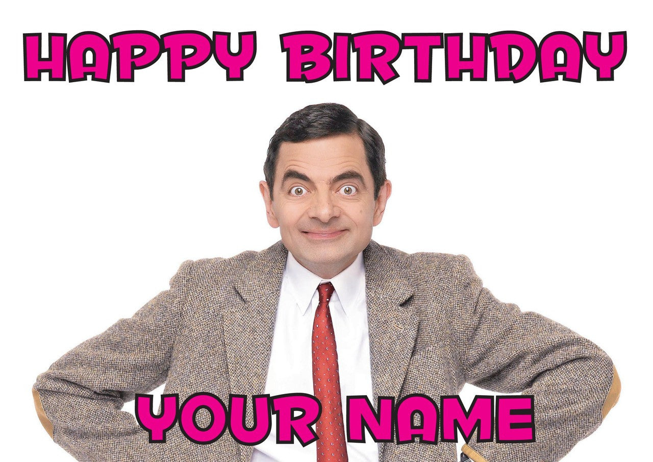 Mr Bean Birthday Card Foxy Printing Personalised Prints