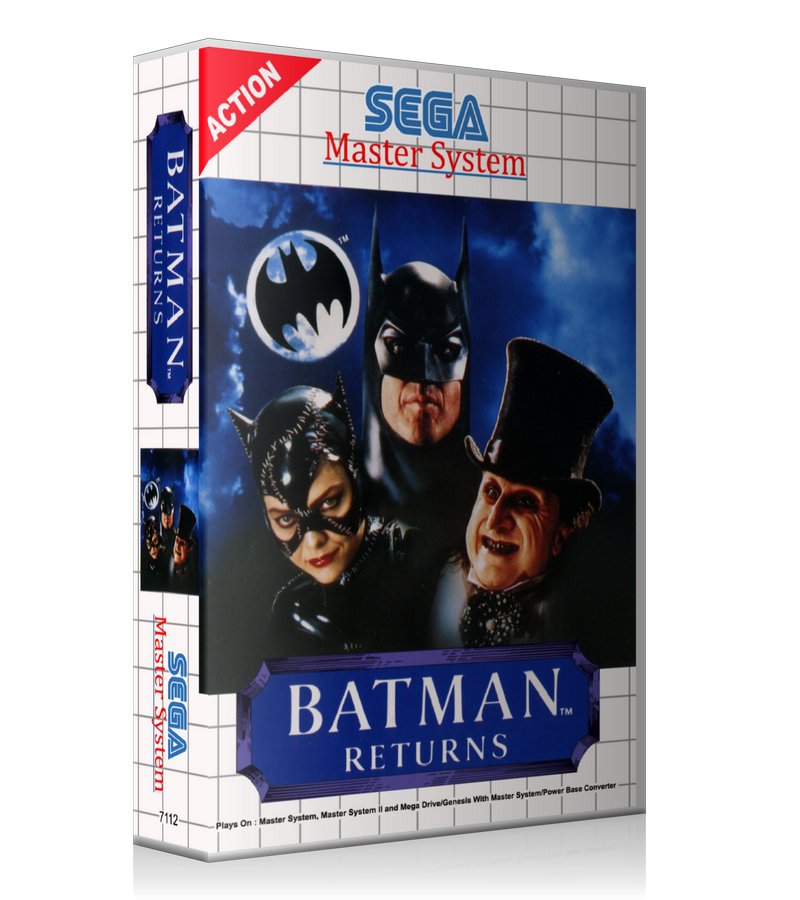 Batman Returns EU Sega Master System REPLACEMENT GAME Case Or Cover