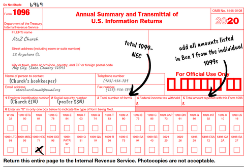 2020 1096 transmittal how to