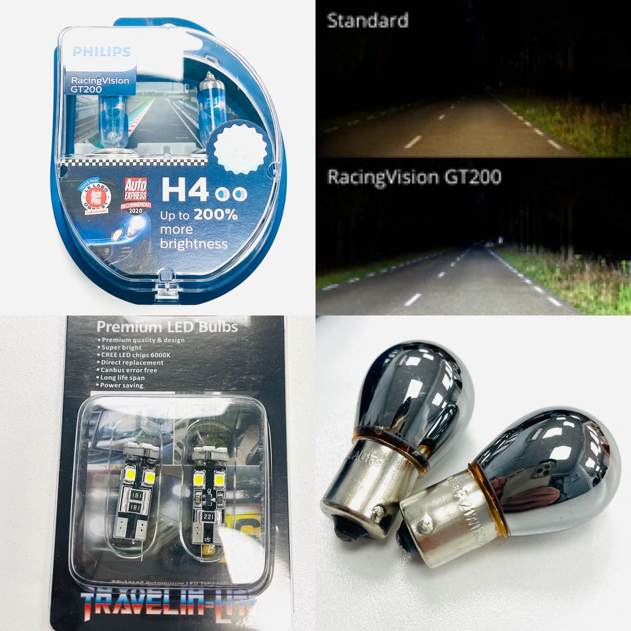 Caddy MK3 MK4 Philips Racing Vision GT200 H4 Bulbs – Travelin-Lite