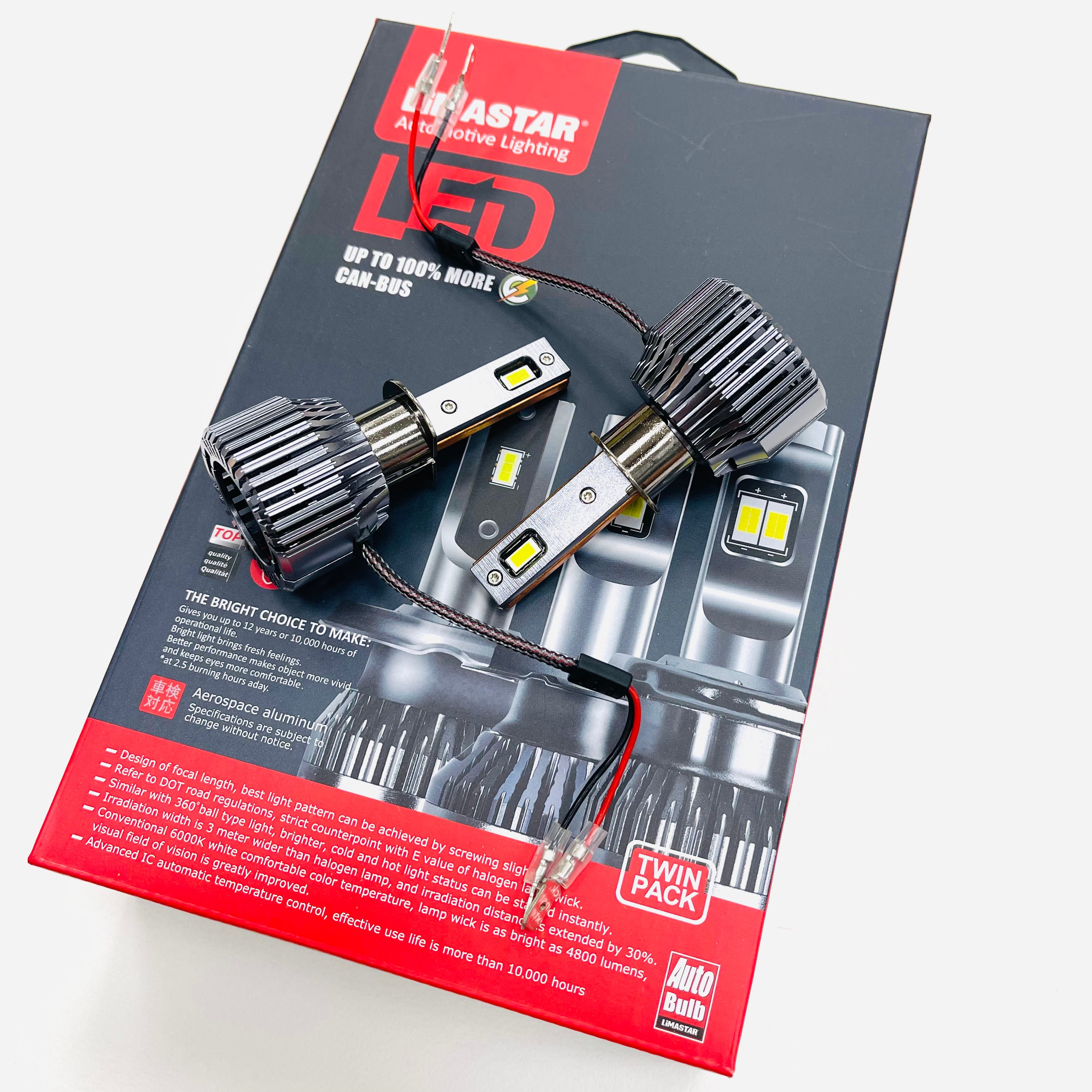 H1 Limastar LED Headlight Bulbs Canbus 55w 6500k Osram – Travelin-Lite