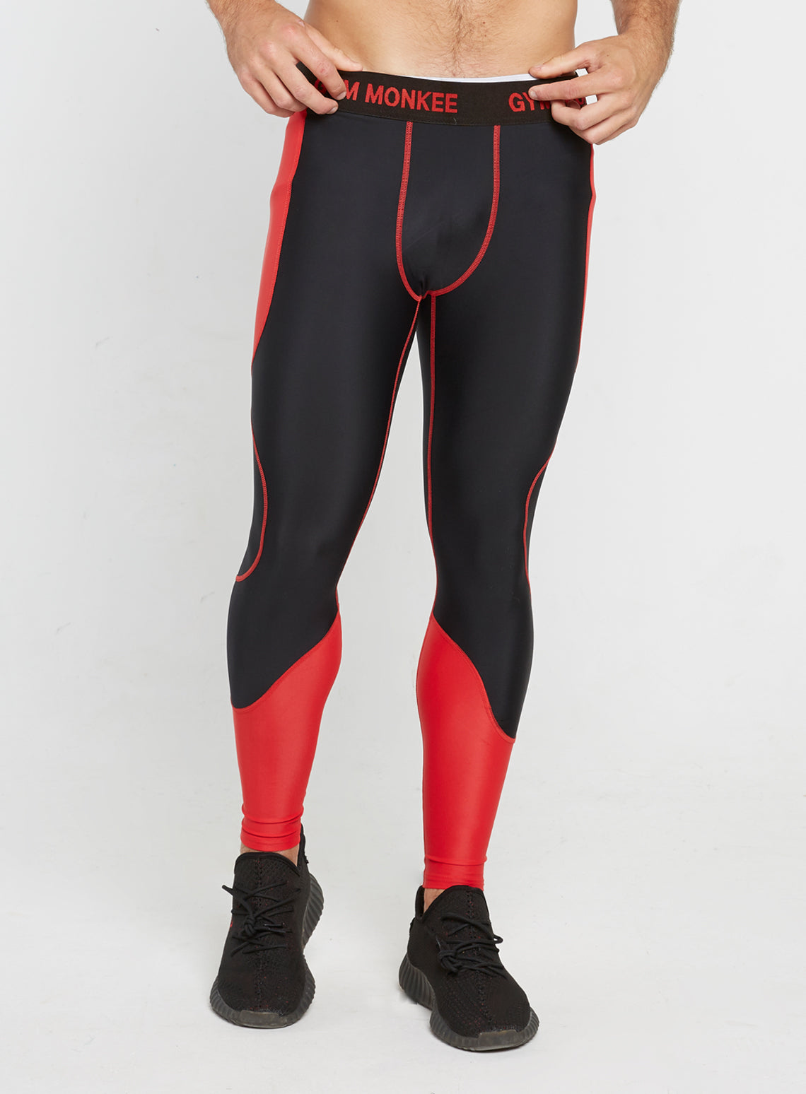 Mens Black & Red Leggings – Gym Monkee UK