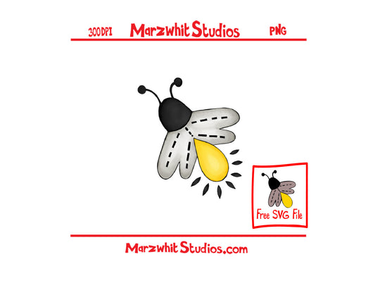 Single Lighting Bug Clipart Free Svg File Included Marzwhit Studios