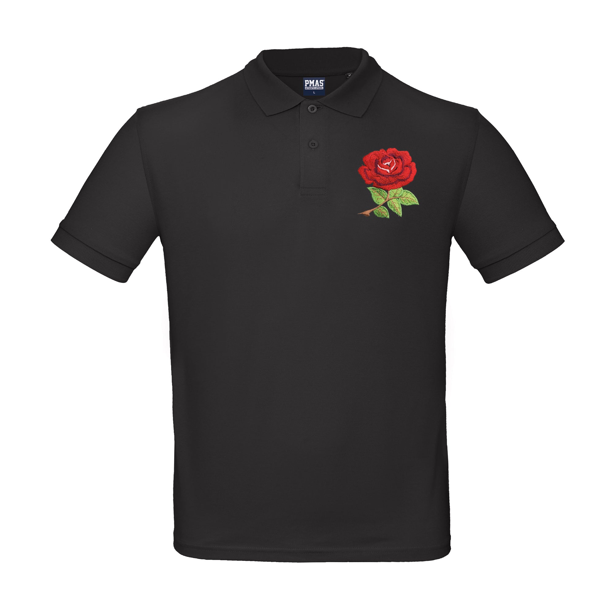 Kids Personalised England Embroidered Crest Rugby Polo Shirt - Black ...