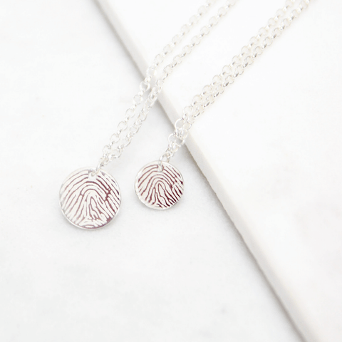 Engraved fingerprint necklace