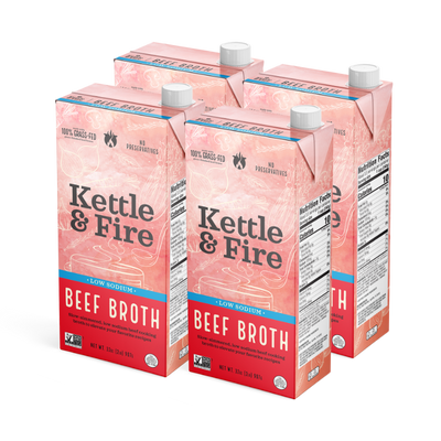 4 Pack: Beef Low Sodium Cooking Broth 32oz