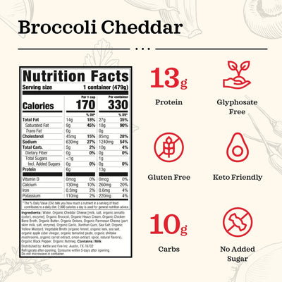 Broccoli Cheddar Keto Soup - 16.9 oz