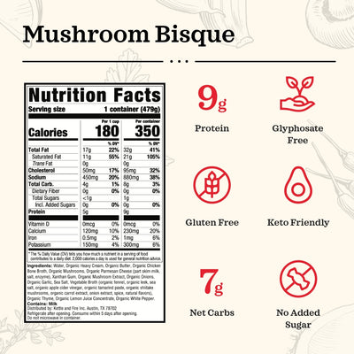 Mushroom Bisque Keto Soup - 16.9 oz