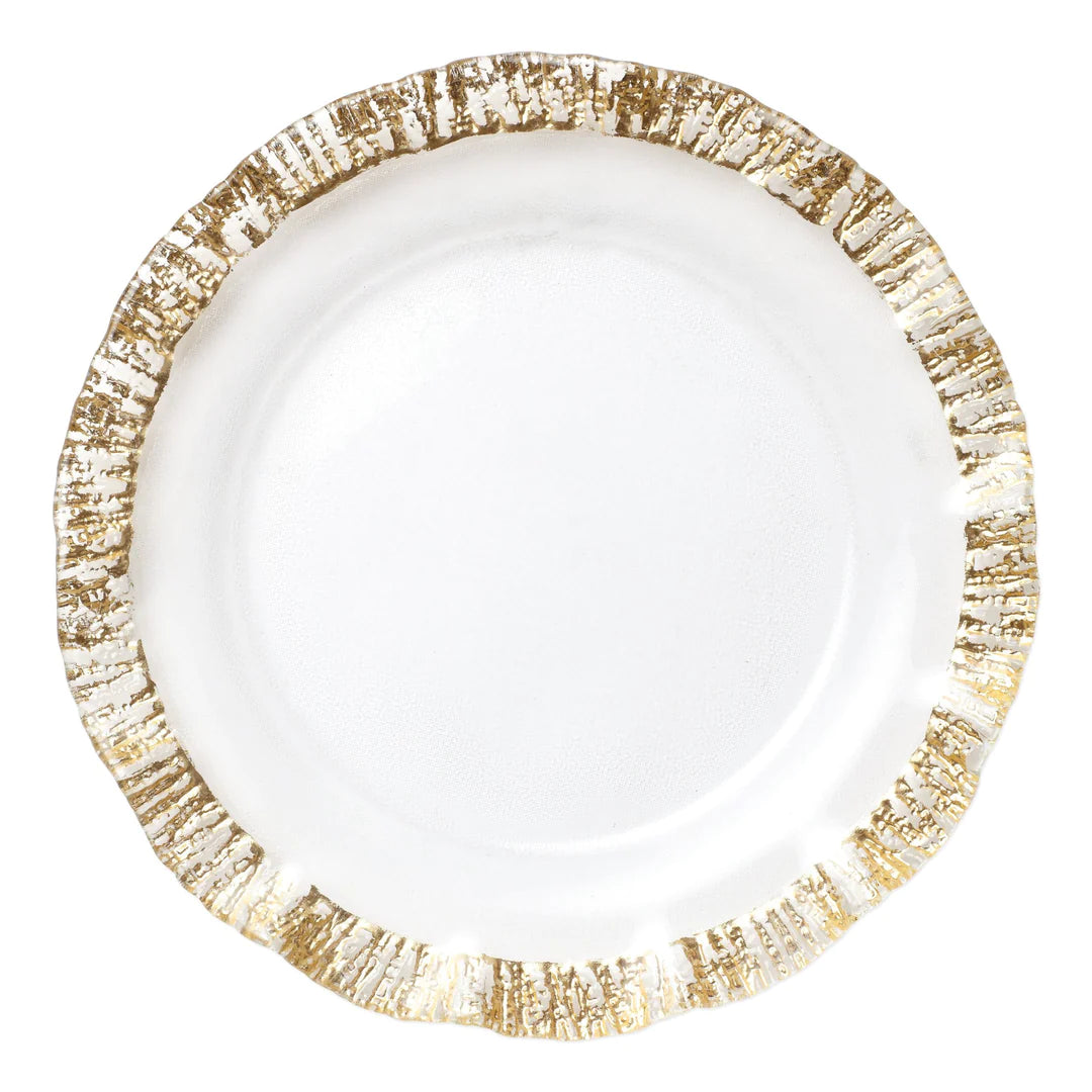 Vietri Gold Ruffle Glass Charger