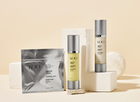 Dr. Koo's range of Pigment Refiners, effective treatment for hyperpigmentation