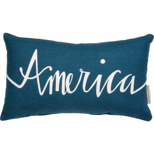Baseball Daughter Design Co. American Flag Fingerprint Patriotic Design  Baseball Daughter Throw Pillow, 18x18, Multicolor