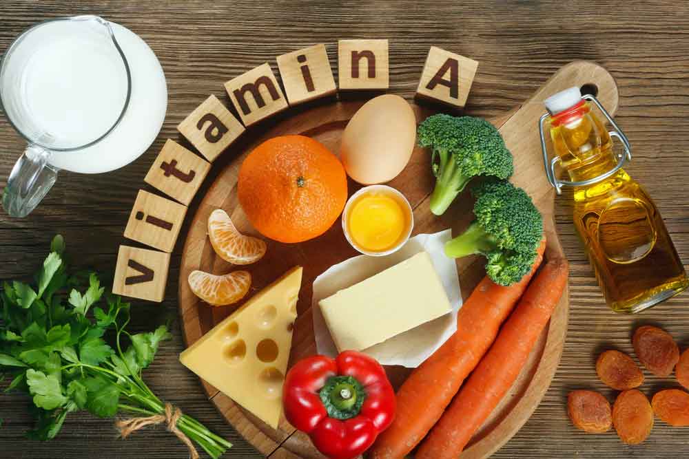 A selection of Vitamin A food items