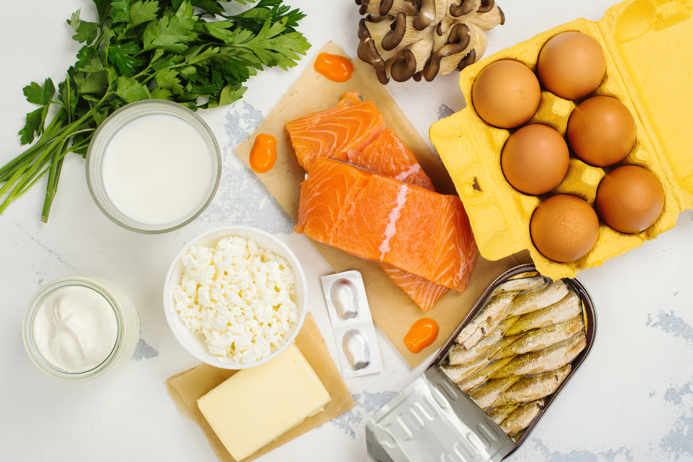 A selection of Vitamin D food items