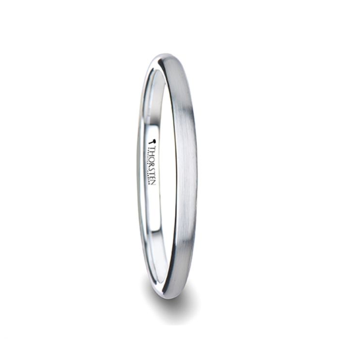 Flat Tungsten Carbide Spinner Ring with Raised Center