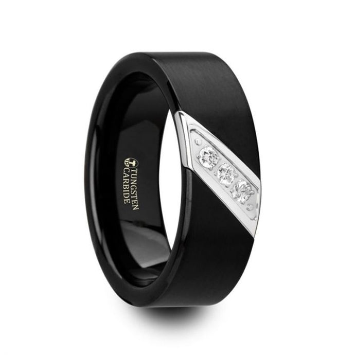 light tungsten domed black the lord of the rings ring