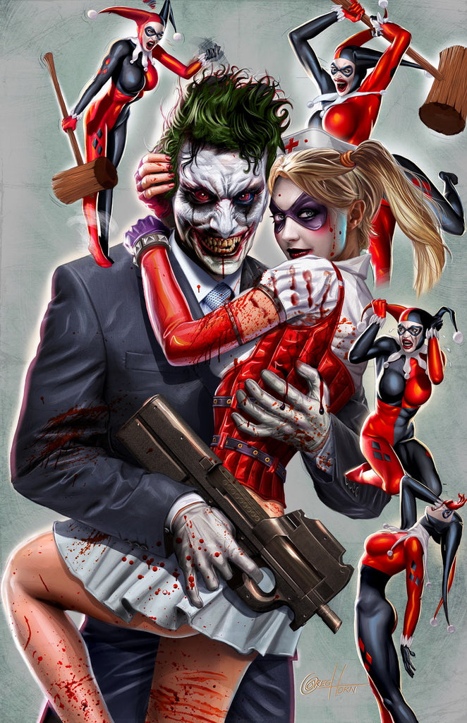 Joker and Harley Quinn - high quality 11 x 17 digital print – Greg Horn Art