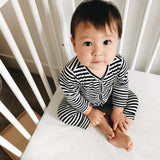 Goat Milk Union Suit, Stripe | BlackBear Children's Boutique