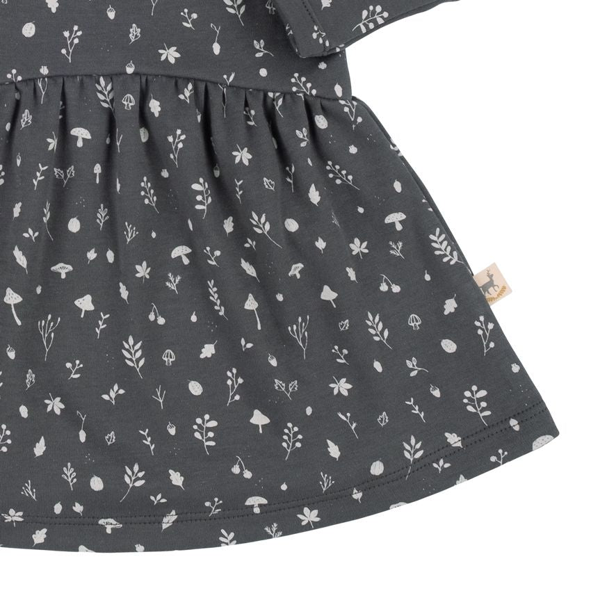 Baby Dress, Woodland Flora - Dark Shadow