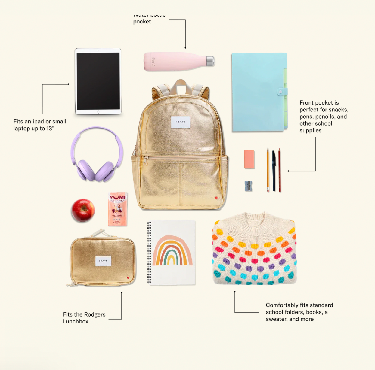 State Bags - Kane Kid's Travel Backpack - Rainbow Gradient