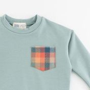 Boxy Sweatshirt, Glacier Plaid