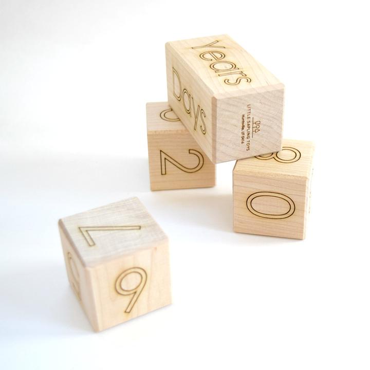 Age Blocks Photography Prop, Maple