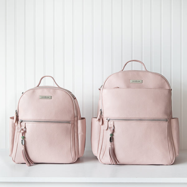 Anna Blush Leather Backpack- Large & Medium