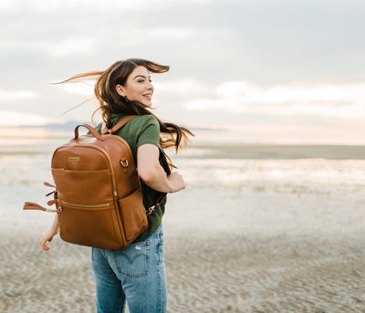 genuine leather diaper backpack