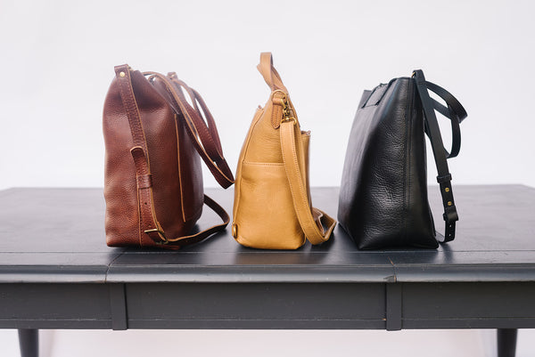 Madewell medium leather tote bag in black