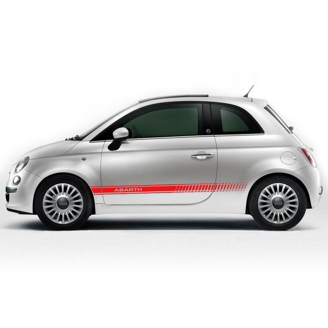 Rocker panel w/ Abarth diecut side decal set for Fiat 500