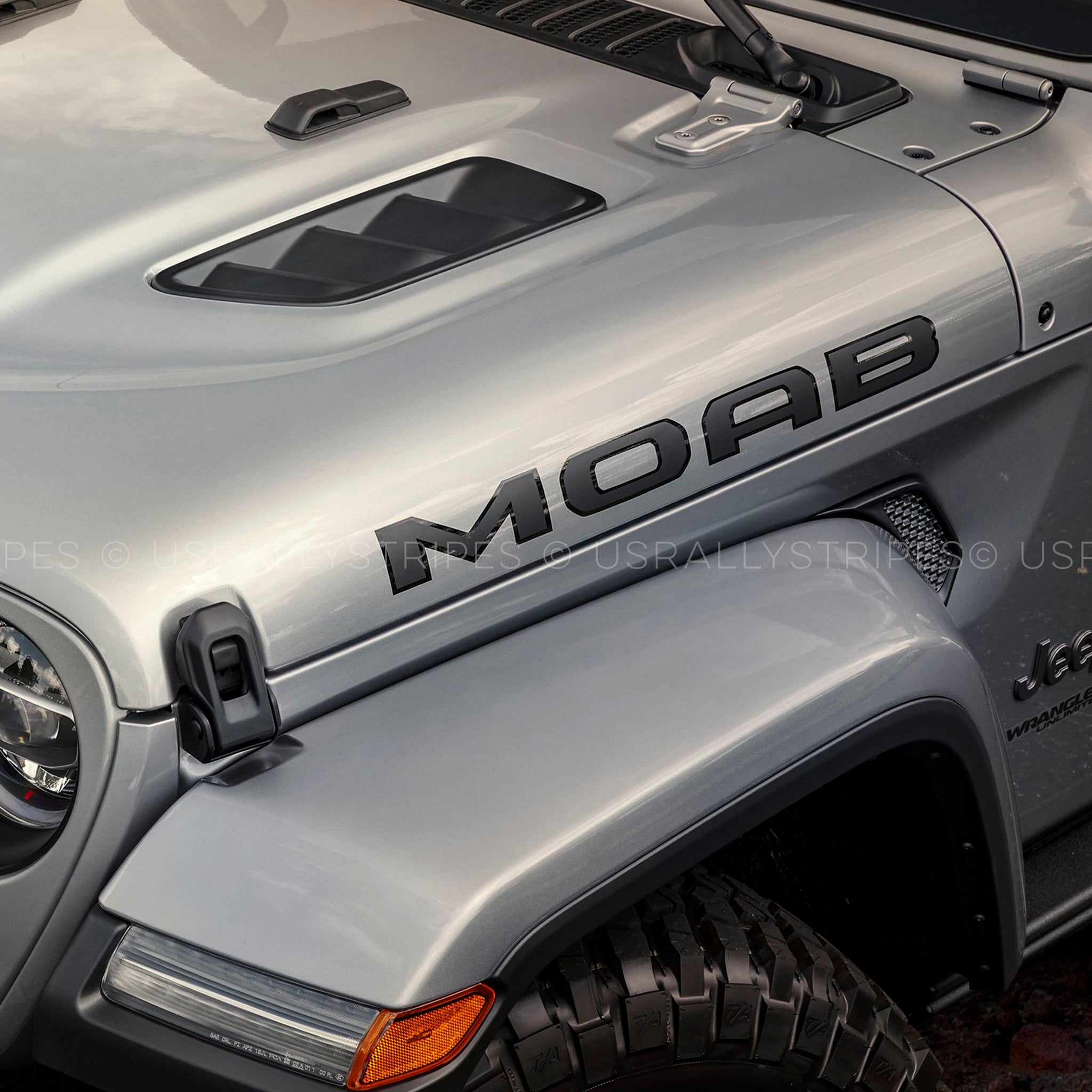 MOAB hood decal set w/ outline fits 2019 Jeep Wrangler – US Rallystripes