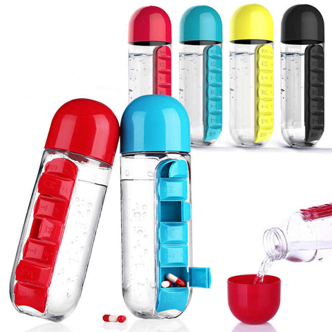 Pill Bottle Water Bottle With Pill Box Sk Collection
