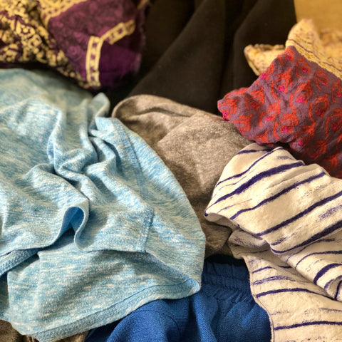 Pile of clothes for recycling