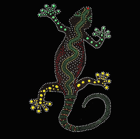 Aboriginal dot art lizard