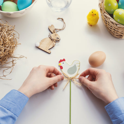 Easter chicken craft with hands