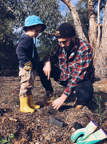 Planting a tree with a child